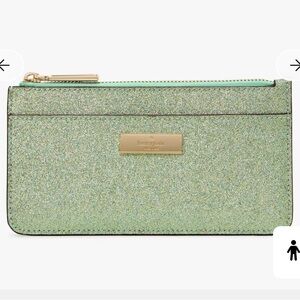 NIB Kate Spade‎ Mint Glitter Wristlet